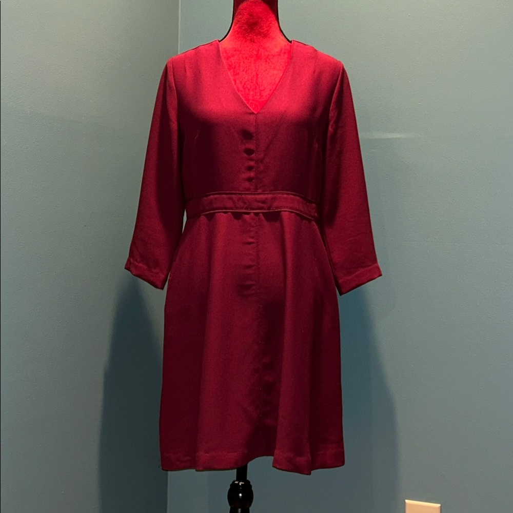Banana Republic Deep Red Long Sleeve Dress Size 6